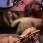 Doug Fitch and Hannah McAndrew making a jug for me